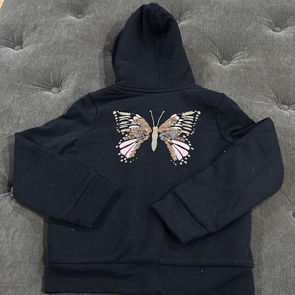 The children’s place butterfly Sherpa zip up hoodie size small 5/6 - Picture 1 of 5